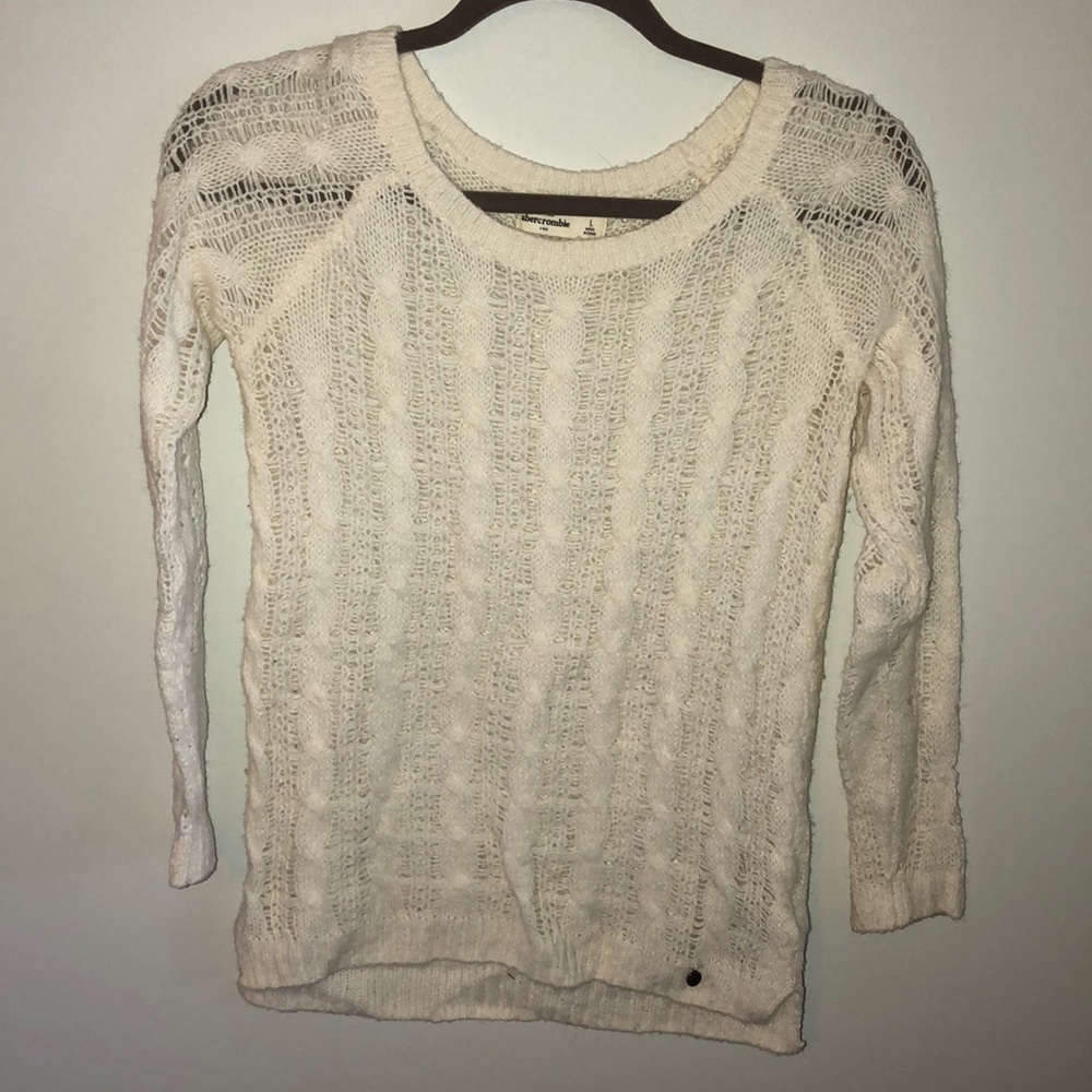 White knit sweater